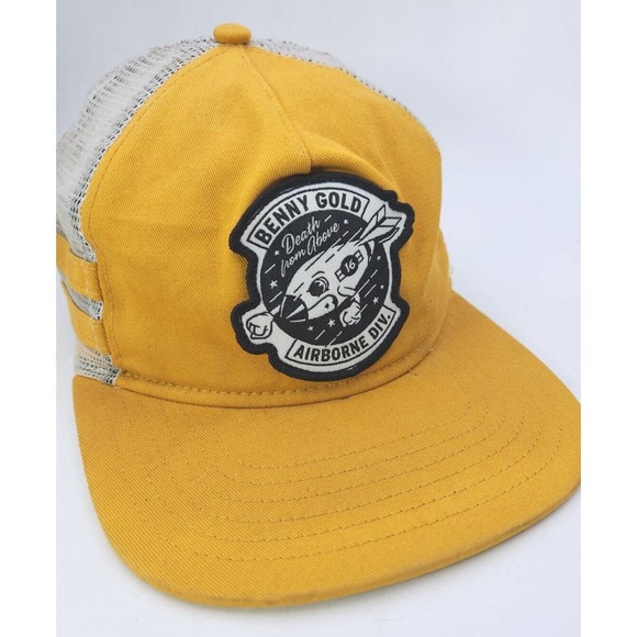 New Benny Gold Airborne DIV Mens Snapback Hat Mesh Trucker Cap - Picture 1 of 5